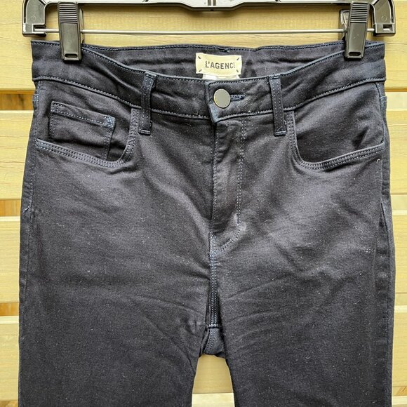 L'AGENCE Margot Skinny High Rise Jean in METRO (Dark Blue-Black), Size 26 ExcCon - Picture 7 of 9